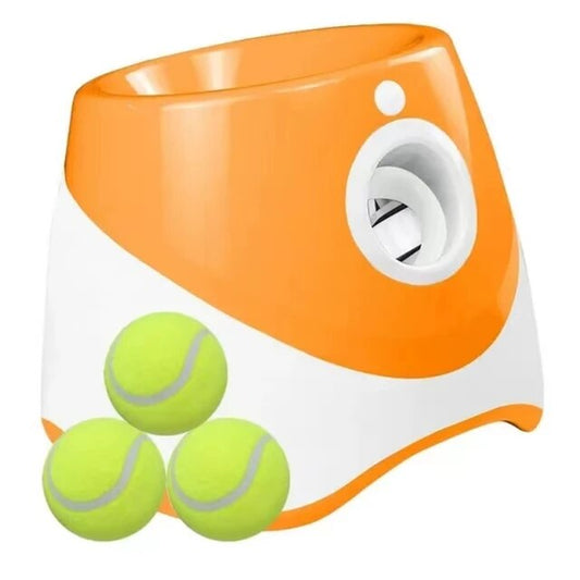 Dog Tennis Launcher Automatic Pet Dogs Chase Toy Mini Tennis Throwing Pinball Machine Fun Interactive Throw Rechargable Catapult