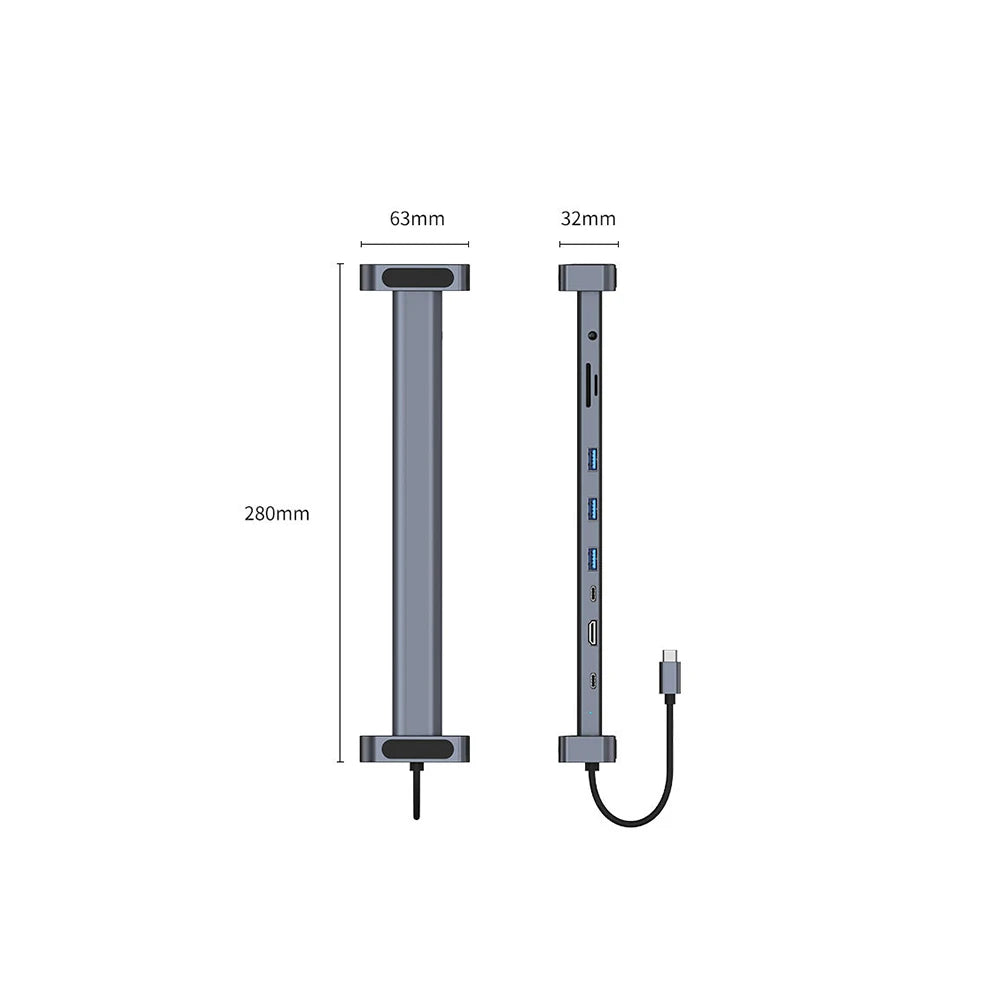 OULLX 10-Port Type-C Hub Laptop Stand